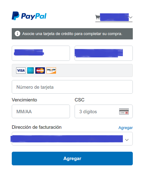 asociar tarjeta de credito a paypal